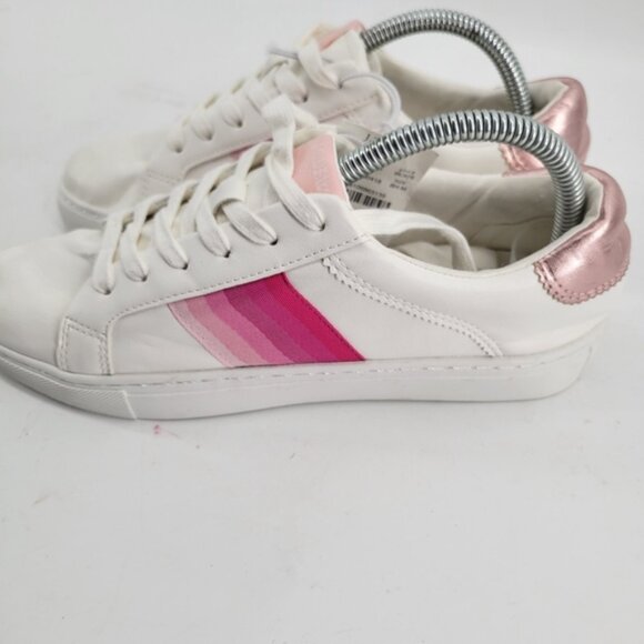 J. Crew White and Pink Women's Sneakers Size 8.5 - Picture 5 of 8